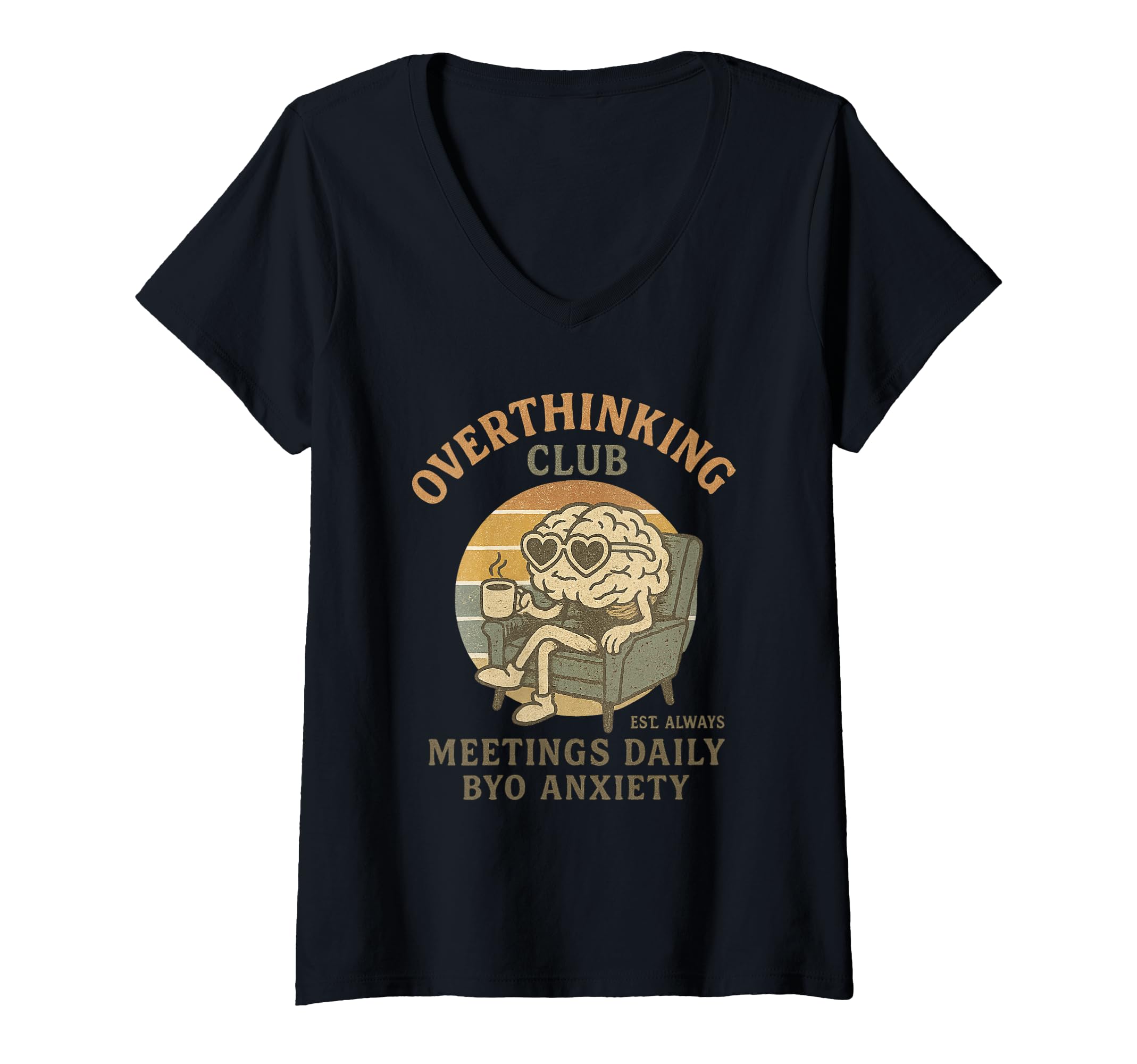 Womens Overthinking Club Est Always Funny T-Shirt - Novelty Apparel Unisex - T-Shirt, Sweatshirt, Hoodie