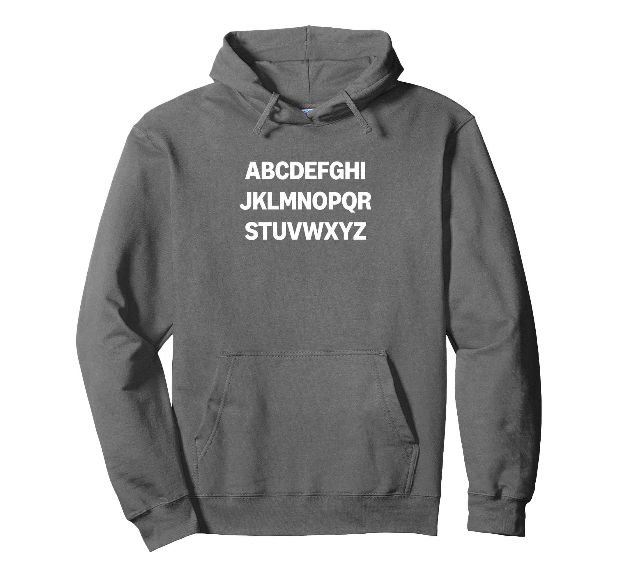 Minimalist Alphabet Typography Hoodie - Novelty Apparel Unisex - T-Shirt, Sweatshirt, Hoodie