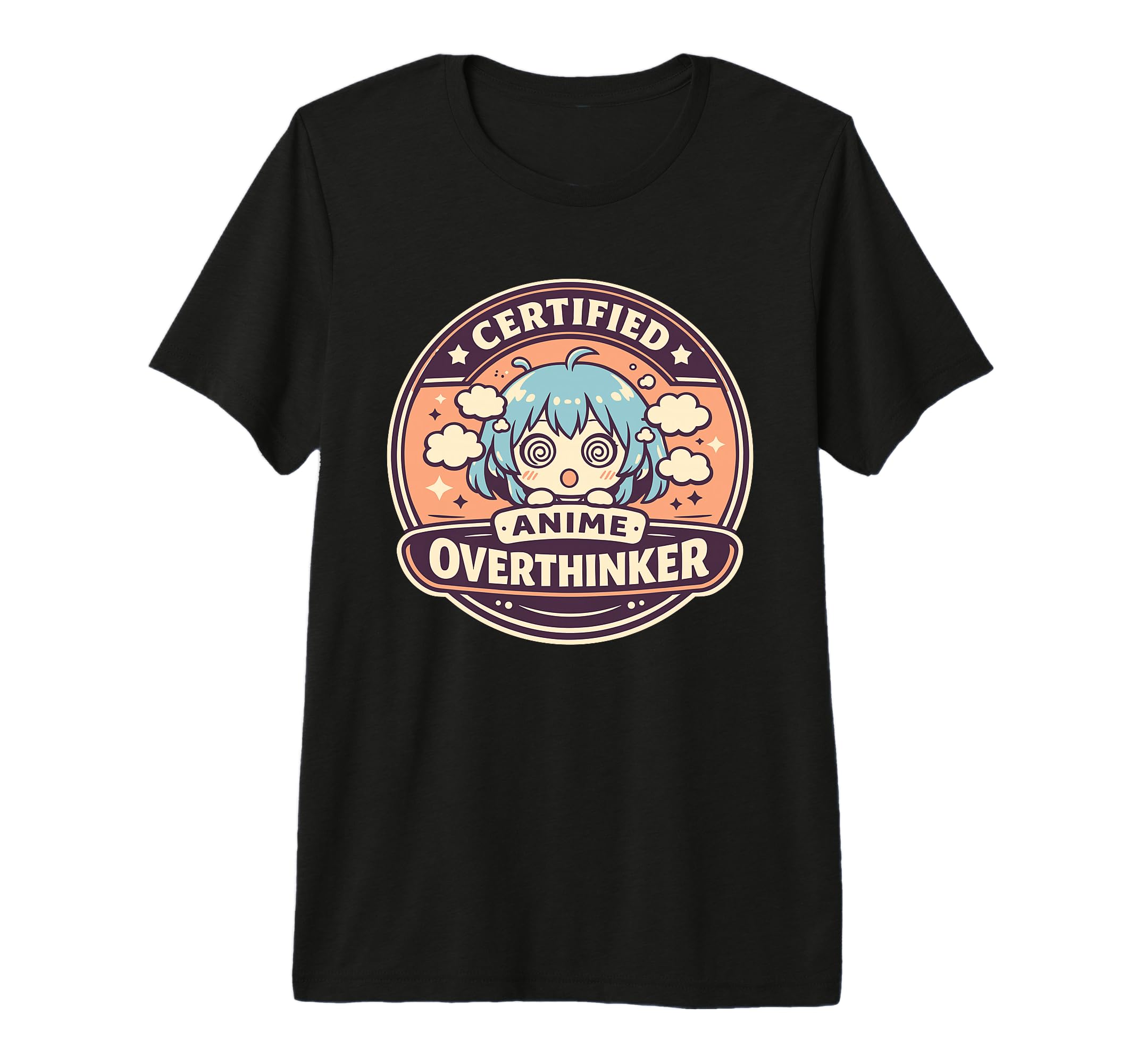 Anime Anxiety Overthinking Weeb Kawaii T-Shirt - Graphic Print for Adults - T-Shirt, Sweatshirt, Hoodie