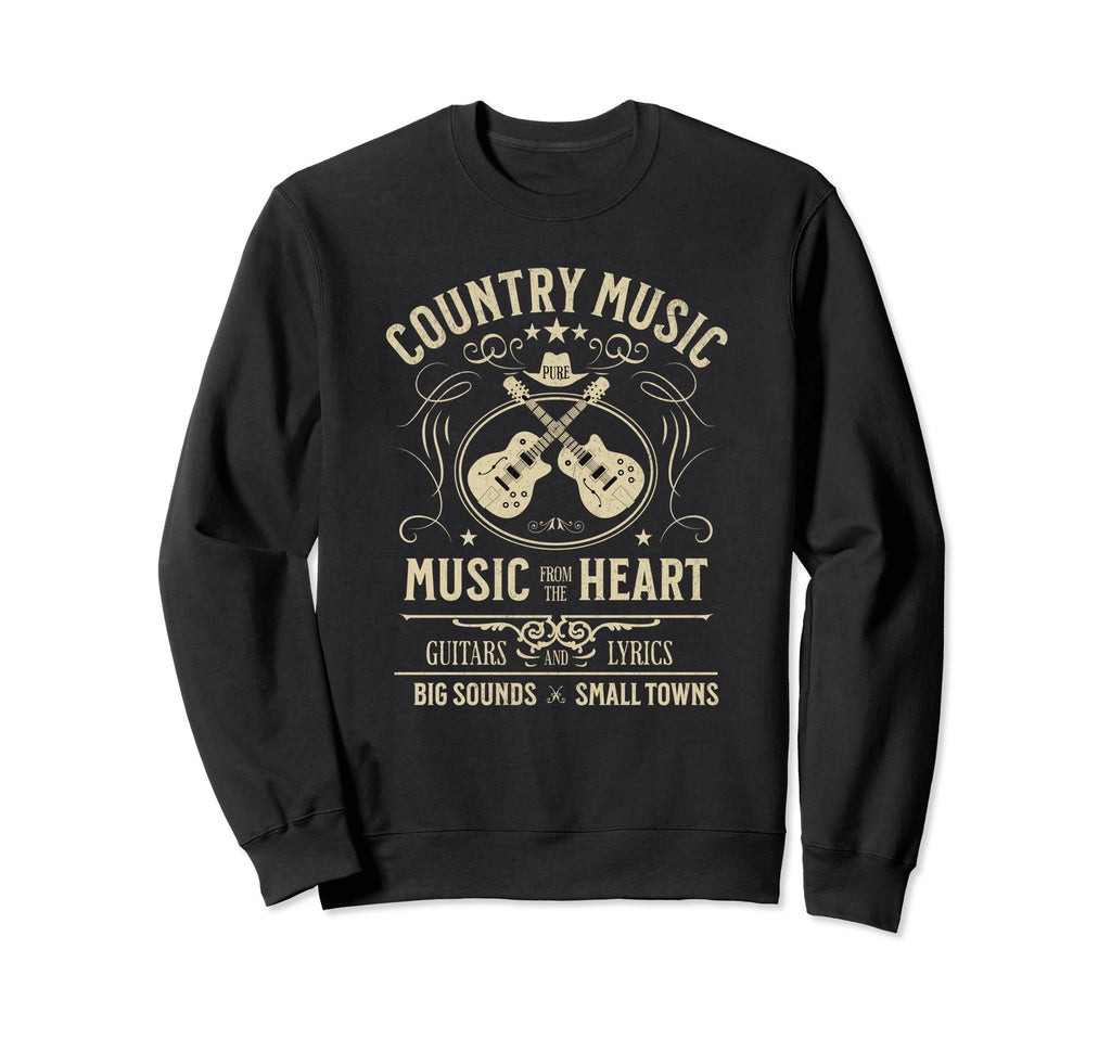 Country Music From Heart Sweatshirt - Casual Everyday Wear for Adults - T-Shirt, Sweatshirt, Hoodie
