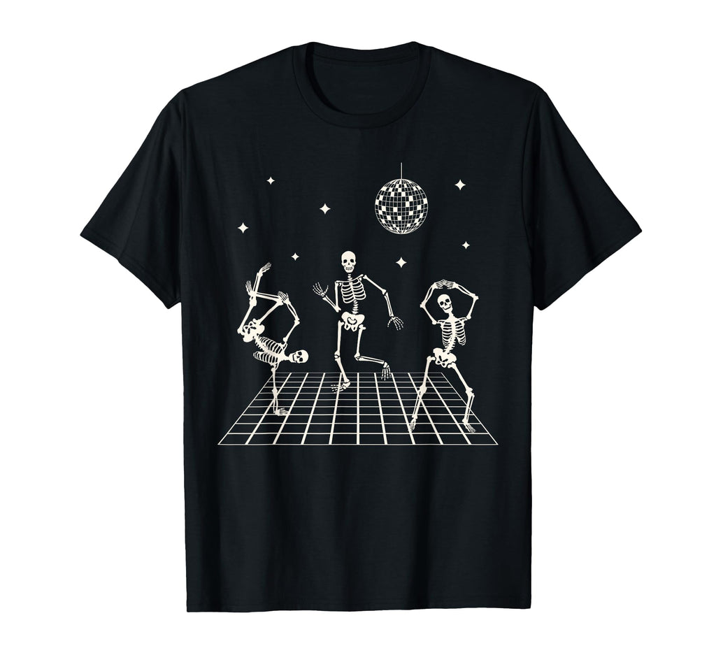 Skeletons Dancing Club Disco Ball T-Shirt - Minimalist Print Unisex - T-Shirt, Sweatshirt, Hoodie