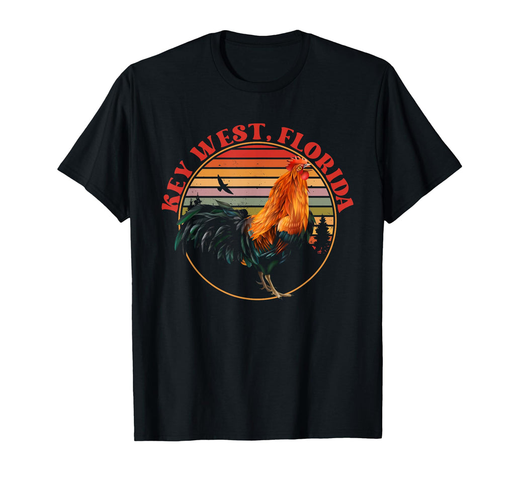 Key West Florida Sunset Rooster T-Shirt - Minimalist Print for Adults - T-Shirt, Sweatshirt, Hoodie