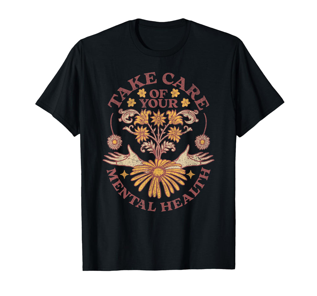 Mental Health Flower Celestial Sweatshirt - Aesthetic Graphic Unisex - T-Shirt, Sweatshirt, Hoodie
