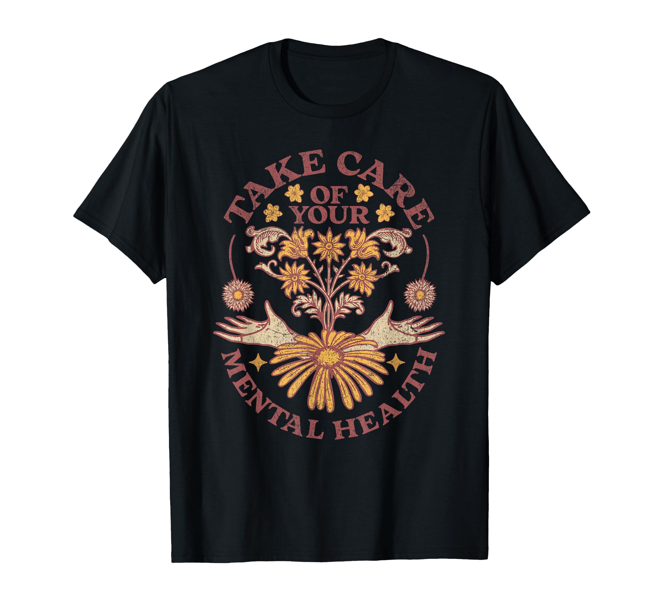 Mental Health Flower Celestial Sweatshirt - Aesthetic Graphic Unisex - T-Shirt, Sweatshirt, Hoodie