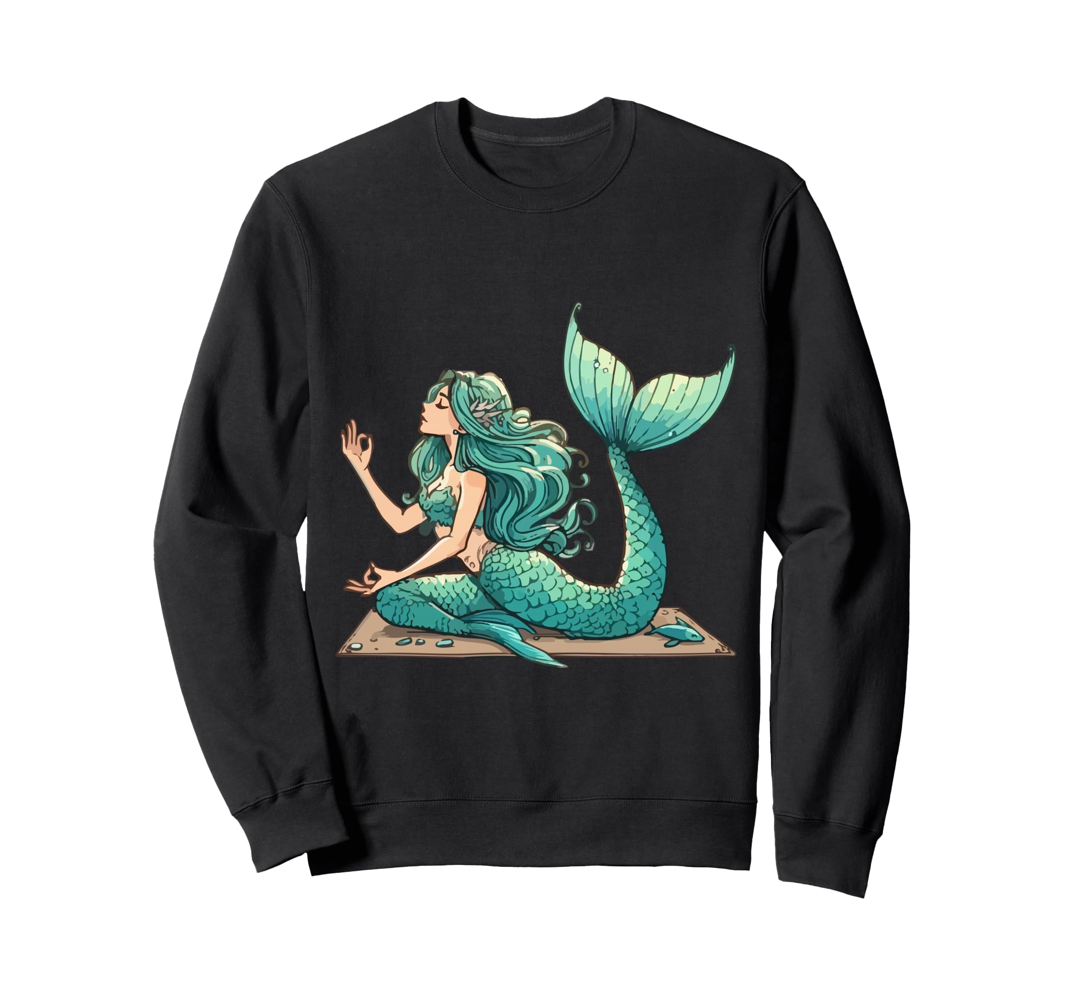 Meditation Mermaid Yoga Pose Relaxing Sweatshirt - Minimalist Print Unisex - T-Shirt, Sweatshirt, Hoodie