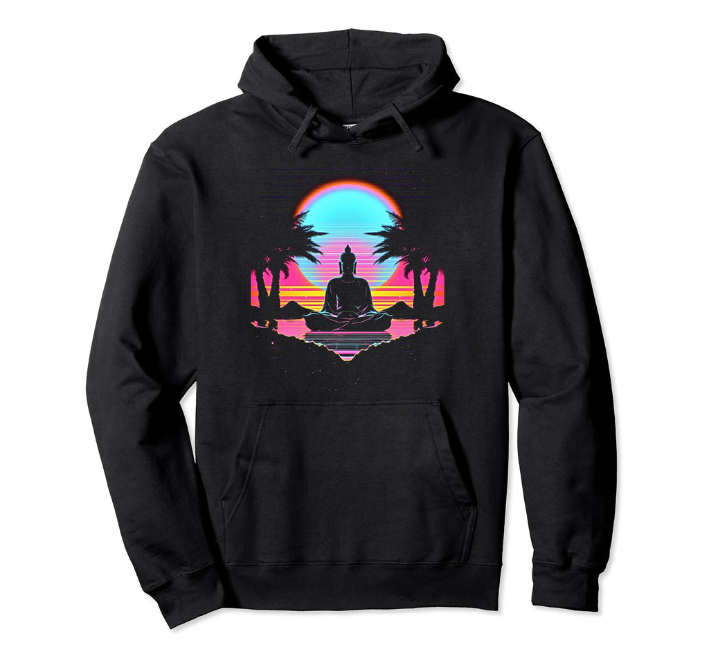 Synthwave Buddha Cyberpunk 80S Sci Fi 52 Hoodie - Graphic Print Men Women - T-Shirt, Sweatshirt, Hoodie
