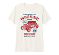 Speed Shop Hotrod Car Distressed Tri Blend T-Shirt - Graphic Print Unisex - T-Shirt, Sweatshirt, Hoodie