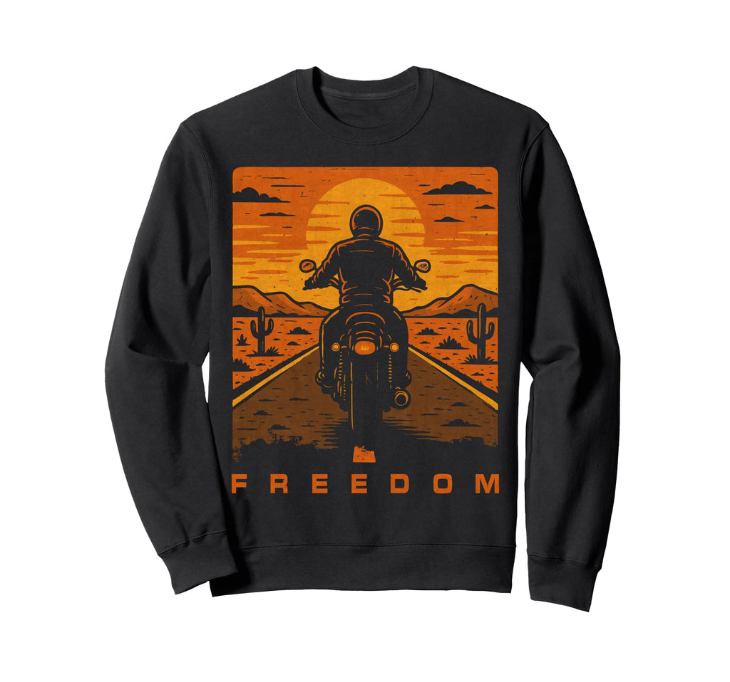 Freedom Silhouette Biker Motorcycle Sweatshirt - Trendy Graphic Unisex - T-Shirt, Sweatshirt, Hoodie