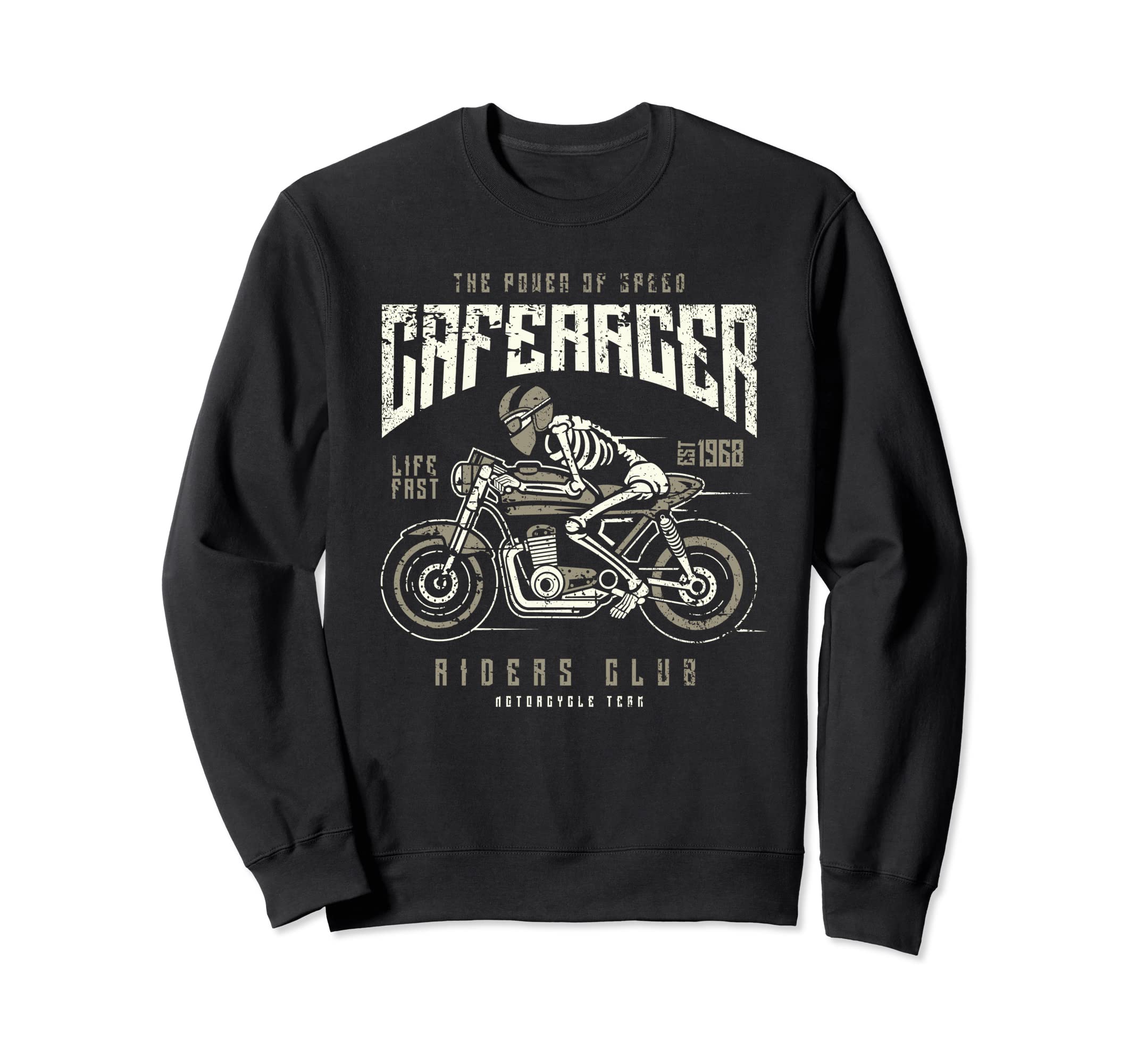 Cafe Racer Motorcycle Race Sweatshirt - Custom Art Print for Adults - T-Shirt, Sweatshirt, Hoodie