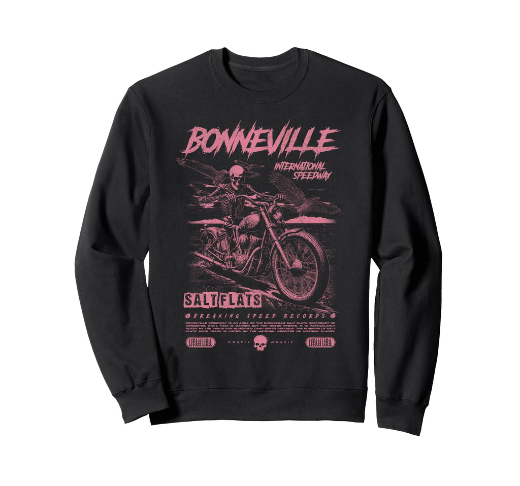 Bonneville Salt Flats Motorcycle Sweatshirt - Minimalist Print Men Women - T-Shirt, Sweatshirt, Hoodie