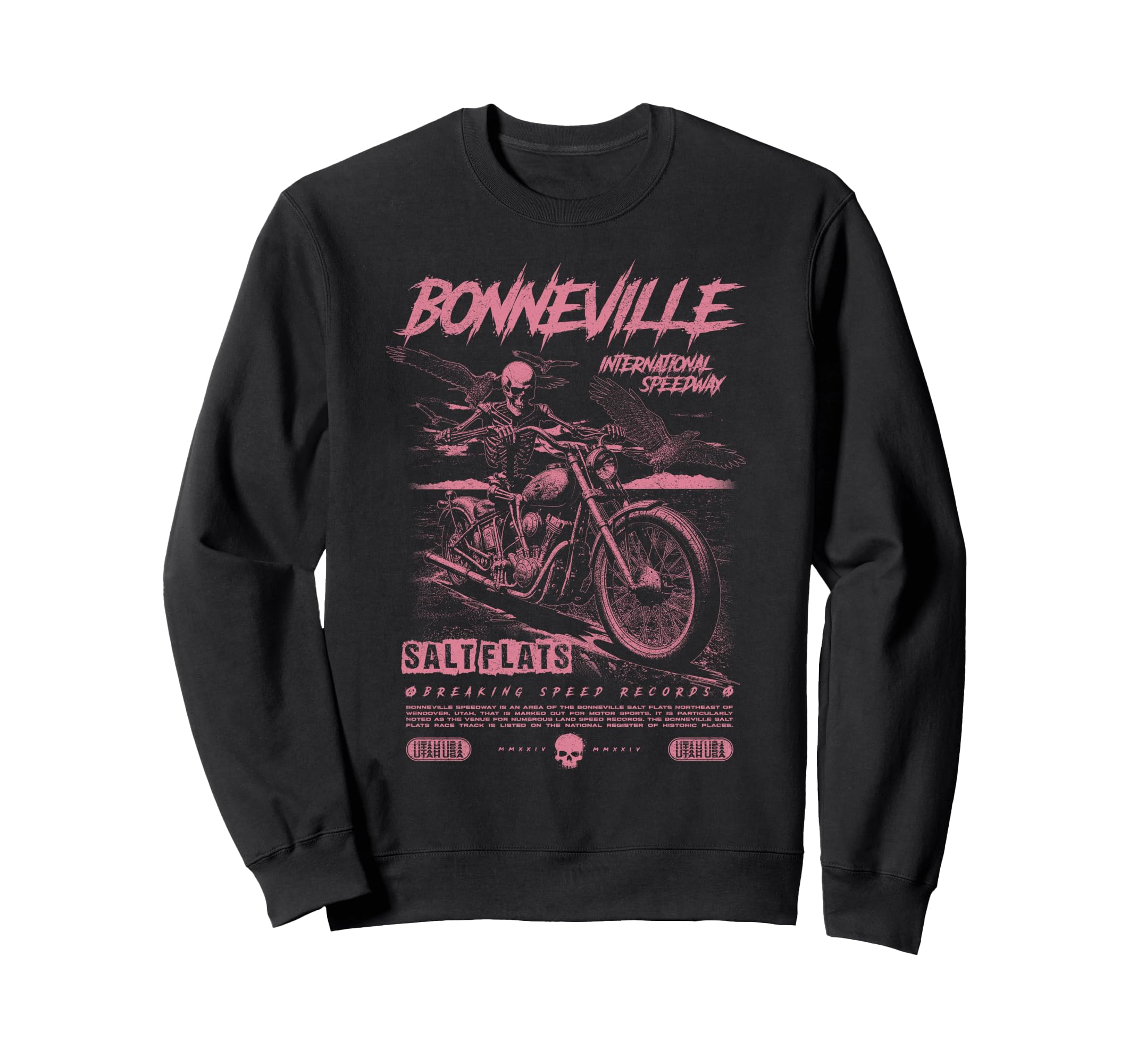 Bonneville Salt Flats Motorcycle Sweatshirt - Minimalist Print Men Women - T-Shirt, Sweatshirt, Hoodie