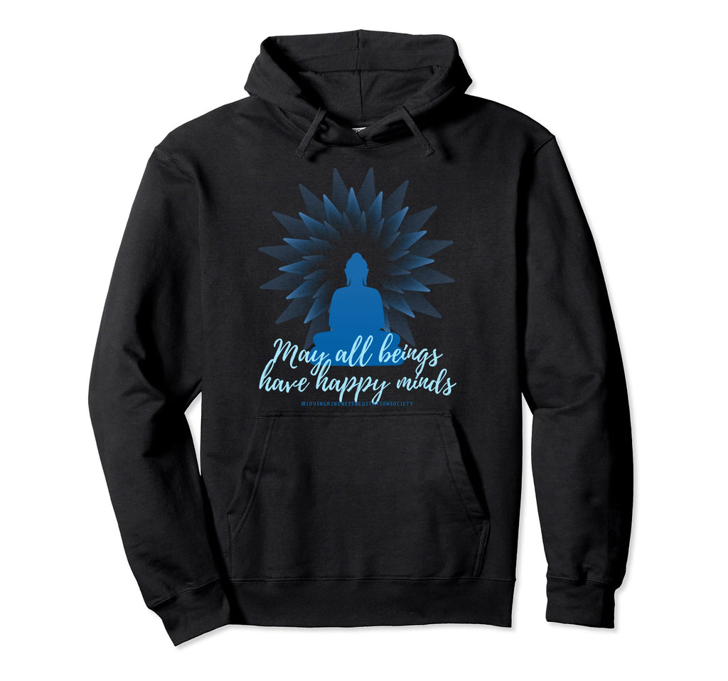 Buddha Mindfulness Gautama Happy Hoodie - Minimalist Print for Adults - T-Shirt, Sweatshirt, Hoodie