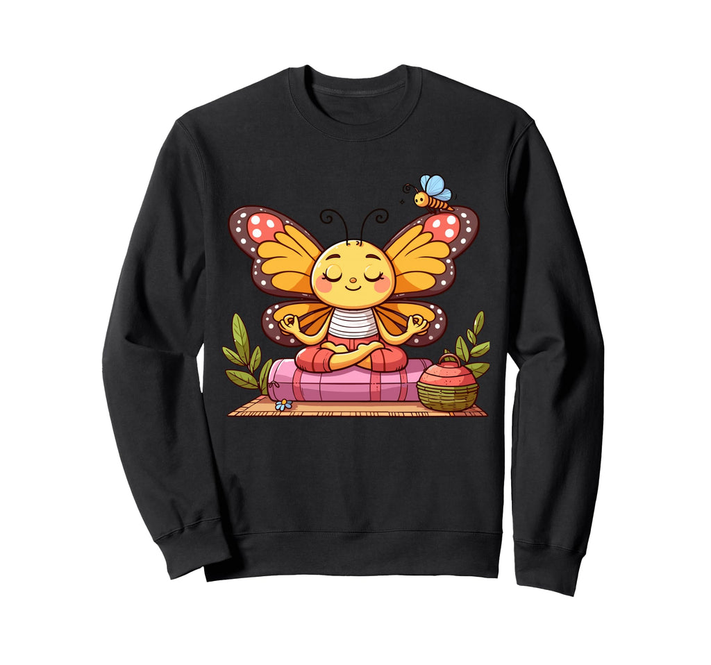 Meditation Butterfly Yoga Pose Sweatshirt - Trendy Graphic Men Women - T-Shirt, Sweatshirt, Hoodie
