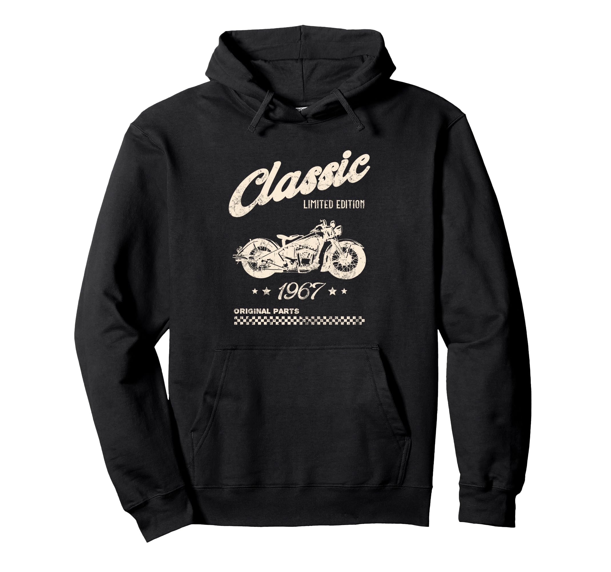 58Th Birthday Motorcycle Born 1967 Hoodie - Custom Art Print for Adults - T-Shirt, Sweatshirt, Hoodie