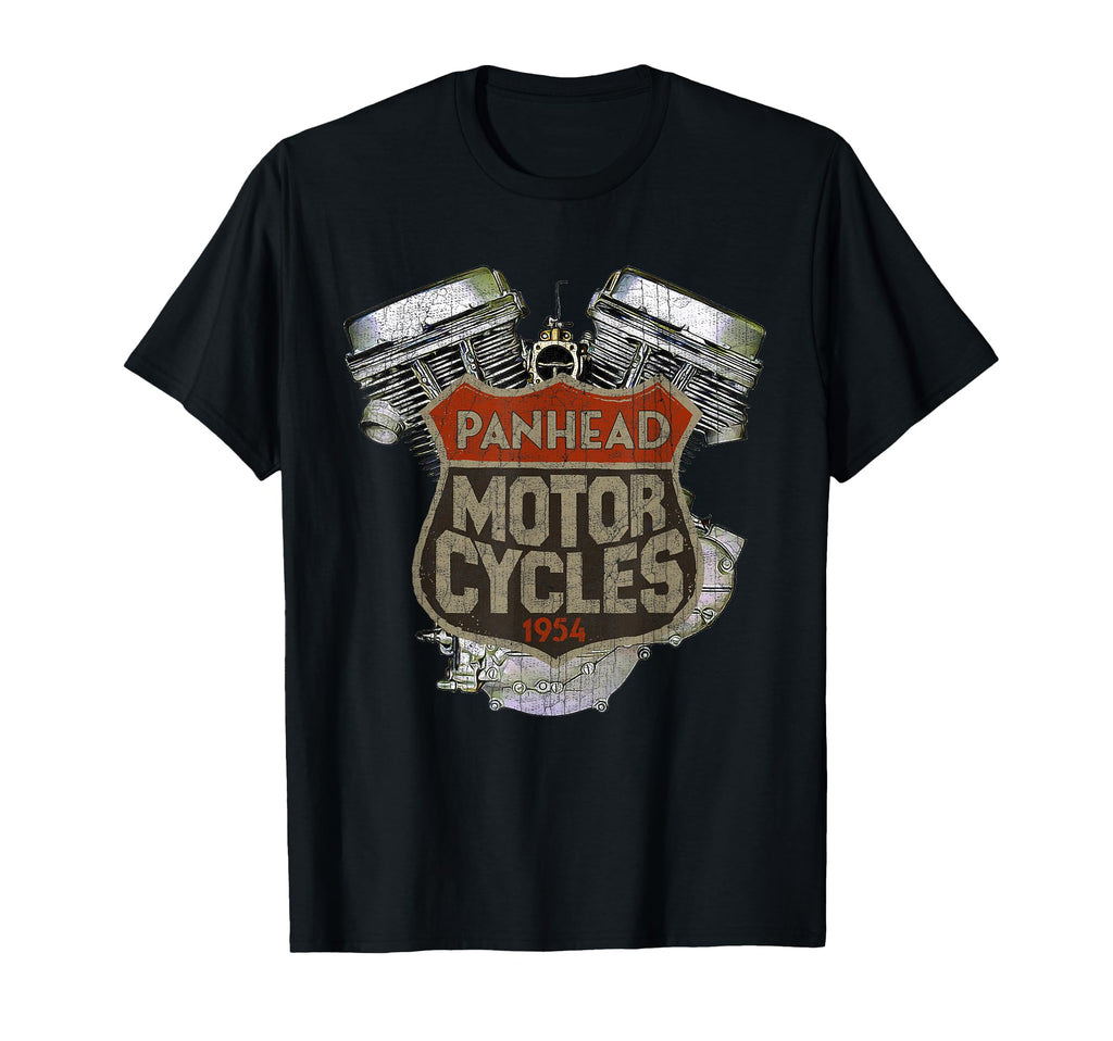 1954 Panhead Motorcycle Distressed Biker T-Shirt - Trendy Graphic Unisex - T-Shirt, Sweatshirt, Hoodie