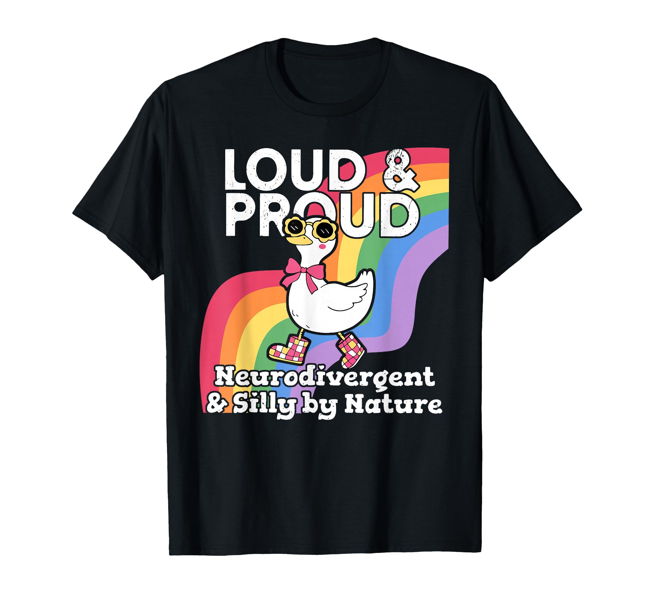 Rainbow Neurodiversity Pride Silly T-Shirt - Aesthetic Graphic Men Women - T-Shirt, Sweatshirt, Hoodie