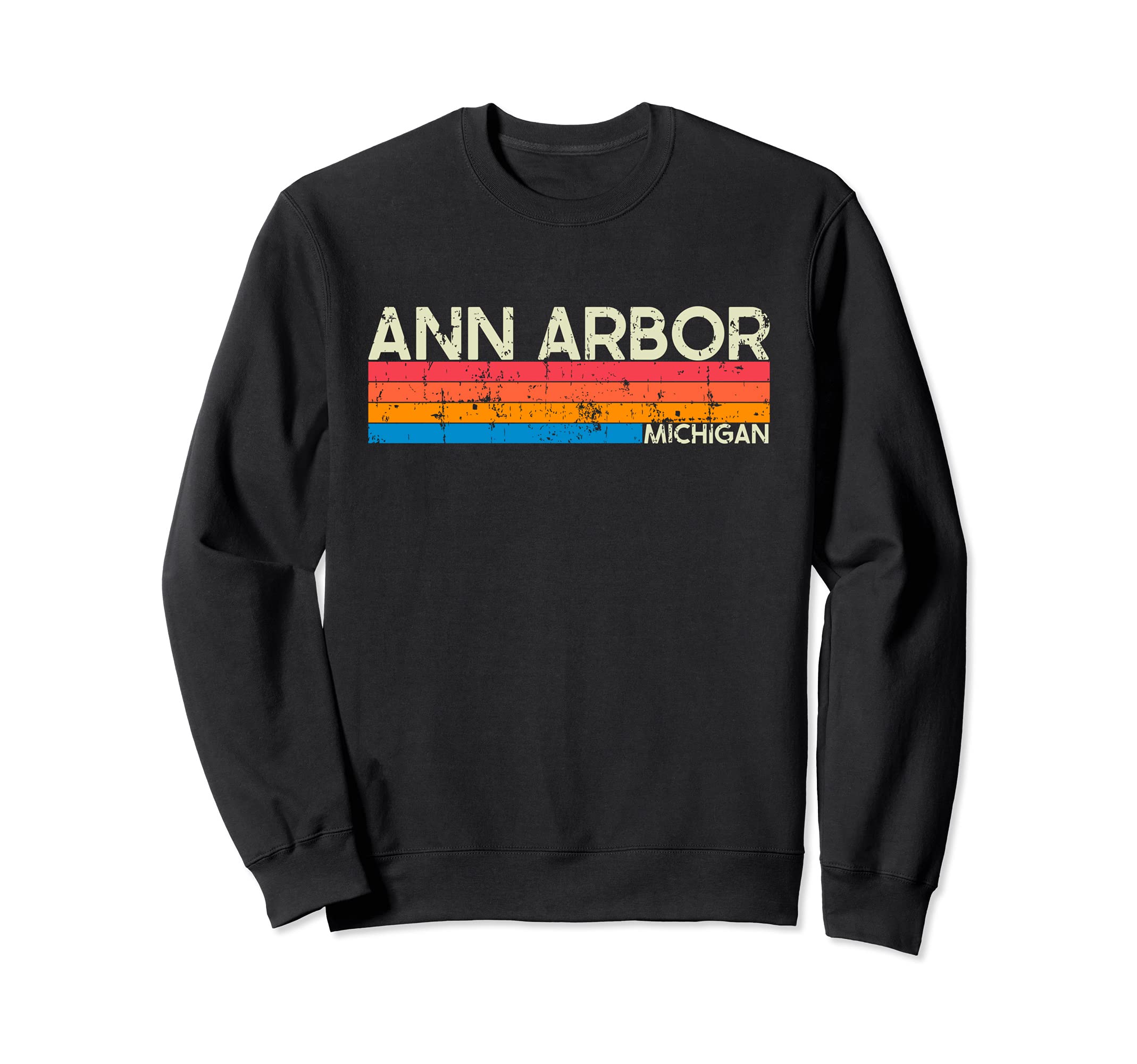 Ann Arbor Michigan Distressed Sweatshirt - Unique Graphic for Adults - T-Shirt, Sweatshirt, Hoodie