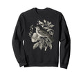 Romantic Botanical Sketch Bird Sweatshirt - Streetwear Style for Adults - T-Shirt, Sweatshirt, Hoodie