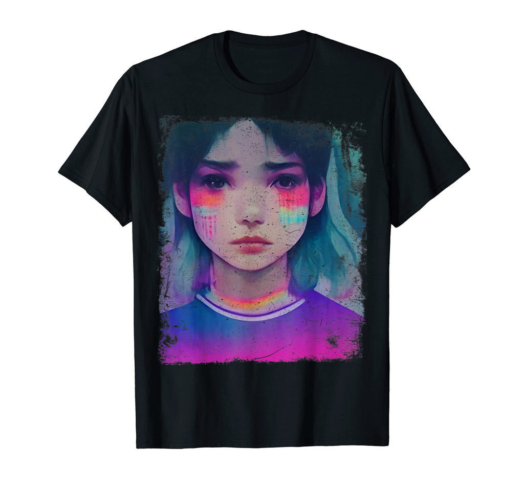 Japanese Vaporwave 80S Sad Anime T-Shirt - Novelty Apparel Unisex - T-Shirt, Sweatshirt, Hoodie