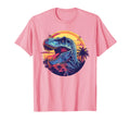 T Rex Dinosaur Vaporwave T-Shirt - Casual Everyday Wear Men Women - T-Shirt, Sweatshirt, Hoodie