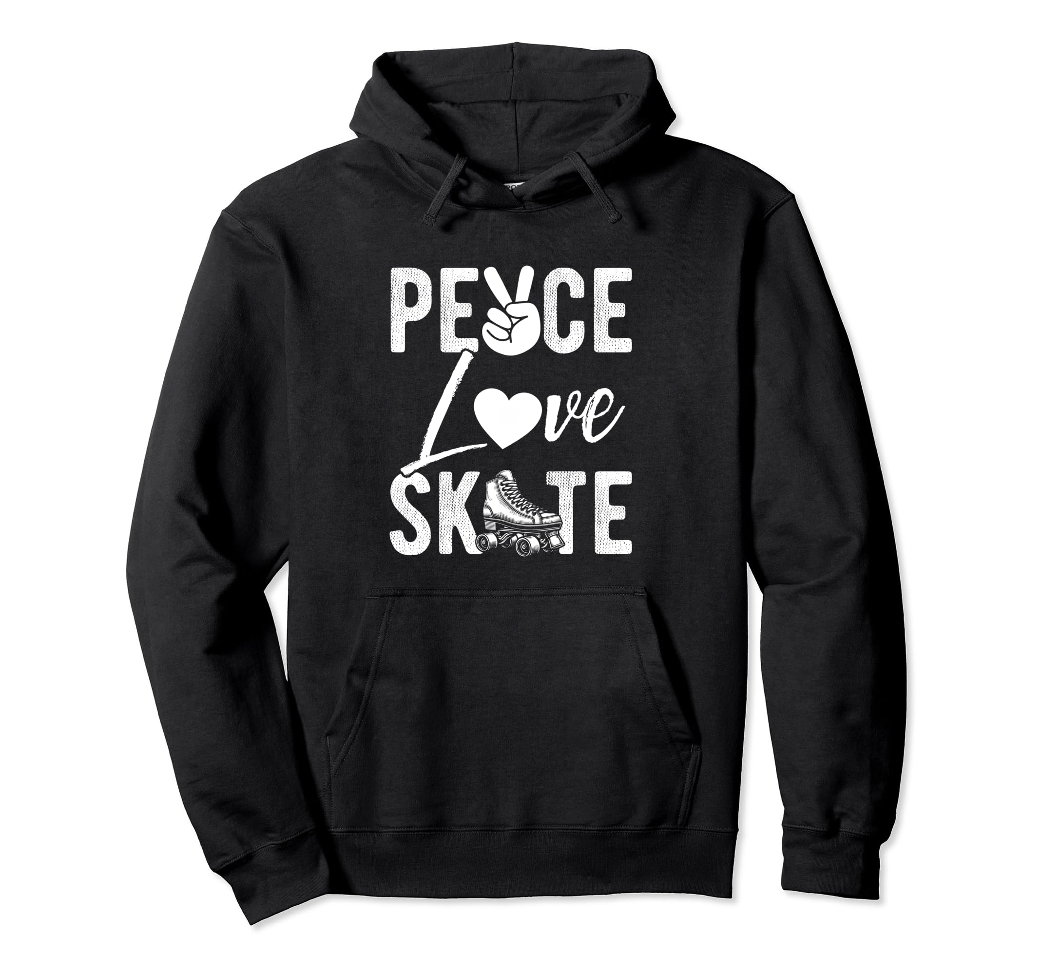 Peace Love Skate Roller Skating Hoodie - Casual Everyday Wear for Adults - T-Shirt, Sweatshirt, Hoodie