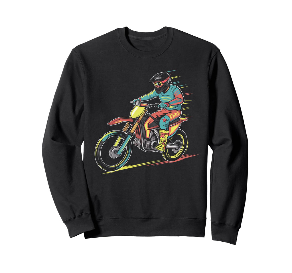Dirt Bike Rider Motorcycle Sweatshirt - Minimalist Print Men Women - T-Shirt, Sweatshirt, Hoodie