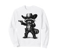 Raccoon Cowboy Hat Funny Western Sweatshirt - Custom Art Print Men Women - T-Shirt, Sweatshirt, Hoodie