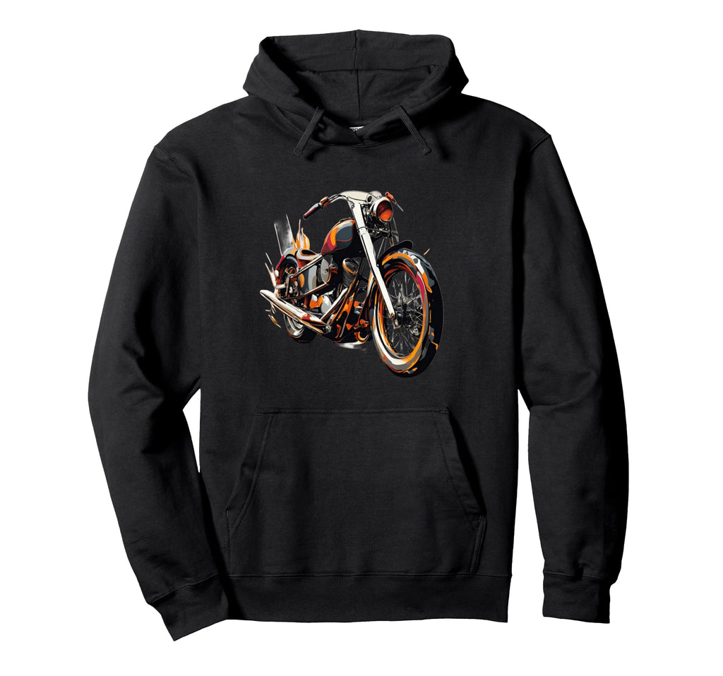 Biker Skull Motorcycle Rider Gear Hoodie - Fun Novelty Design for Adults - T-Shirt, Sweatshirt, Hoodie