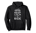 Motorcycle Biker Keep Calm Ride Hoodie - Graphic Print for Adults - T-Shirt, Sweatshirt, Hoodie