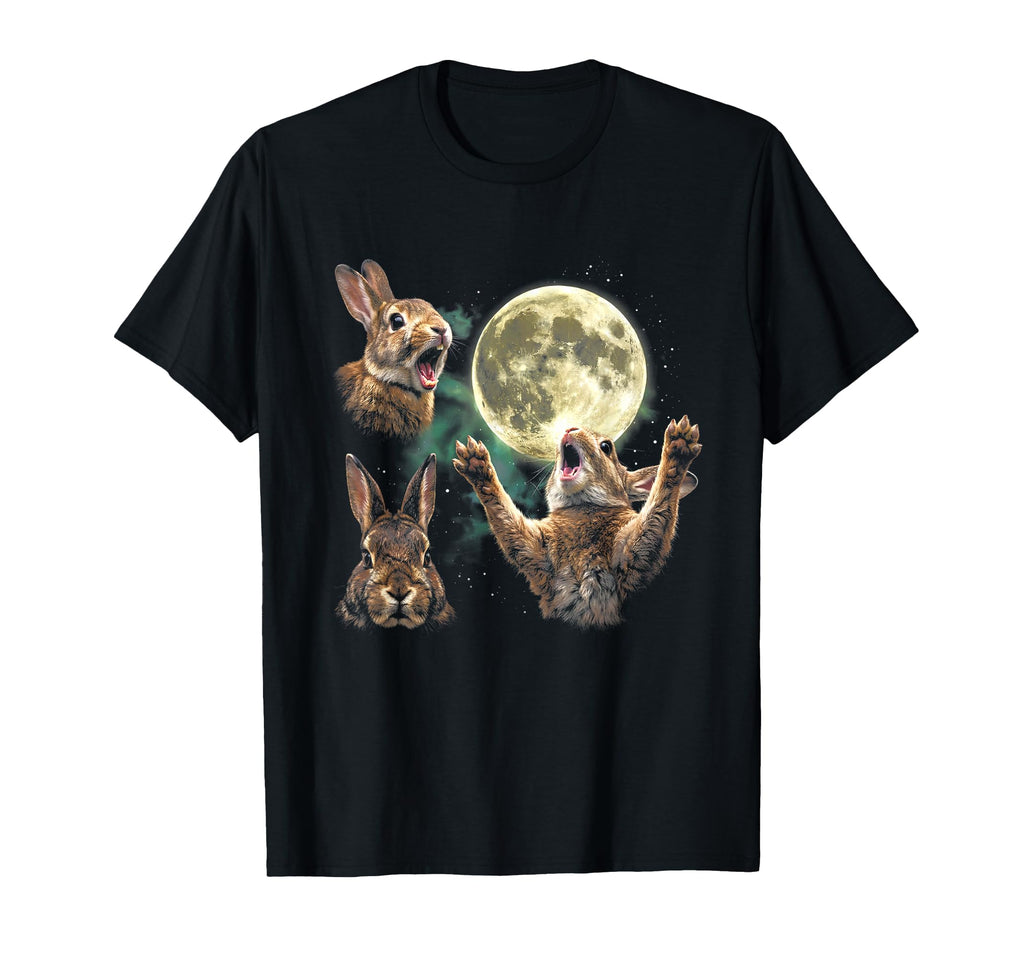 90S Bunny Howling Moon Rabbit Meme T-Shirt - Fun Novelty Design Unisex - T-Shirt, Sweatshirt, Hoodie