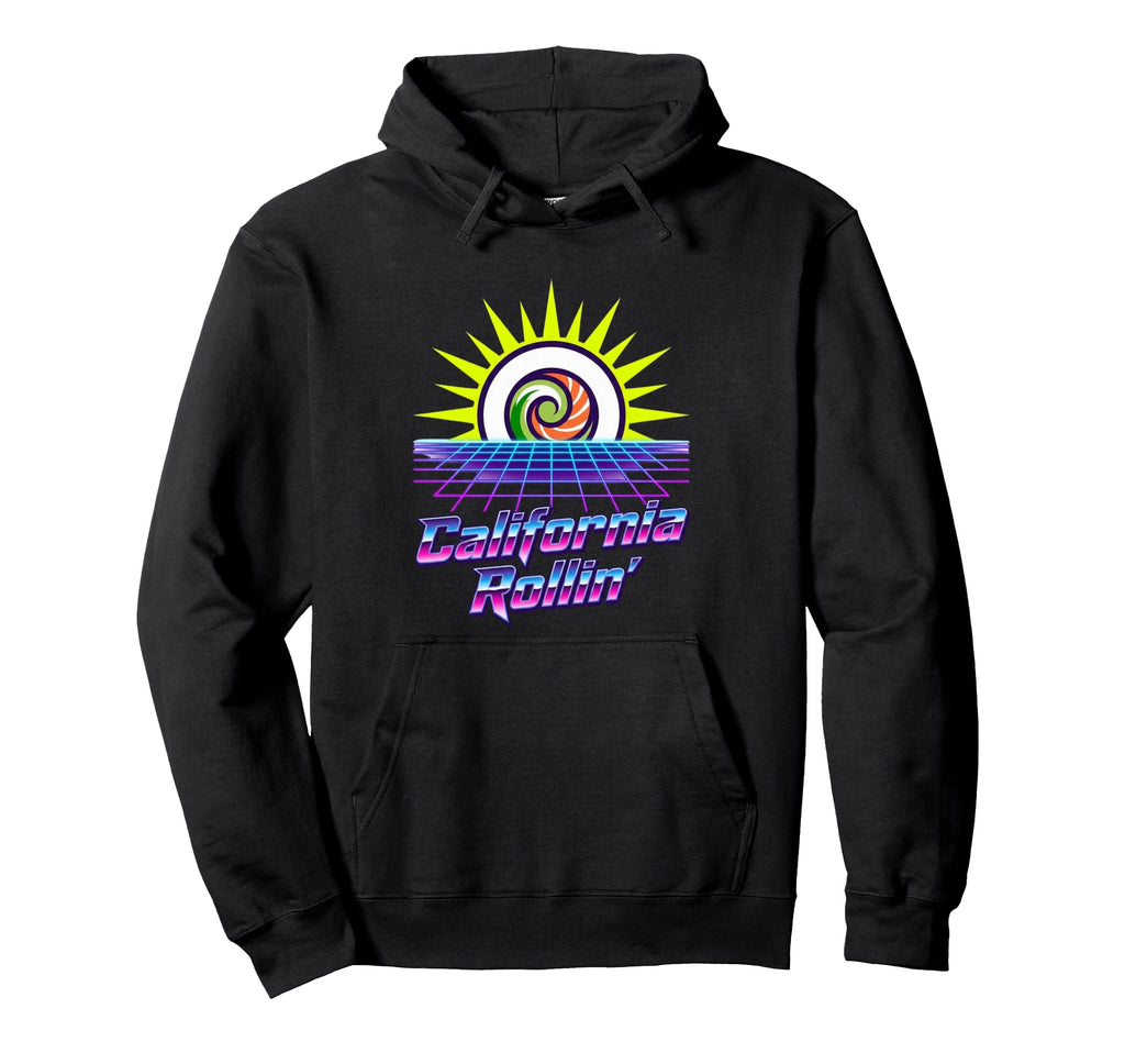 California Rollin 80S Synthwave Sushi Hoodie - Custom Art Print Men Women - T-Shirt, Sweatshirt, Hoodie