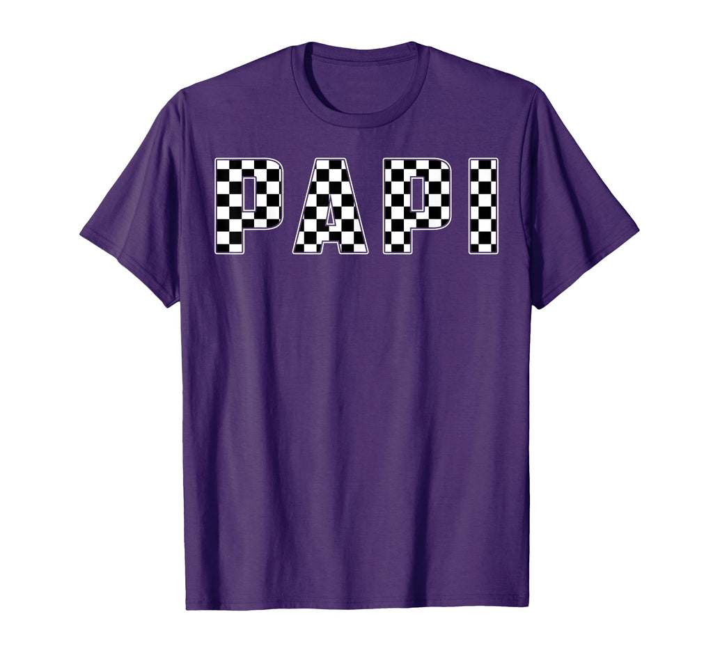 Papi Racing Race Car Papi Checkered T-Shirt - Unique Graphic for Adults - T-Shirt, Sweatshirt, Hoodie