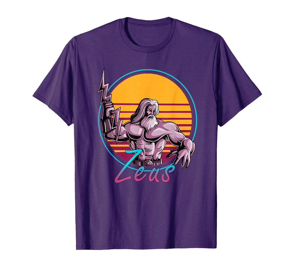 80S Zeus Greek Mythology God Retrowave T-Shirt - Trendy Graphic Men Women - T-Shirt, Sweatshirt, Hoodie