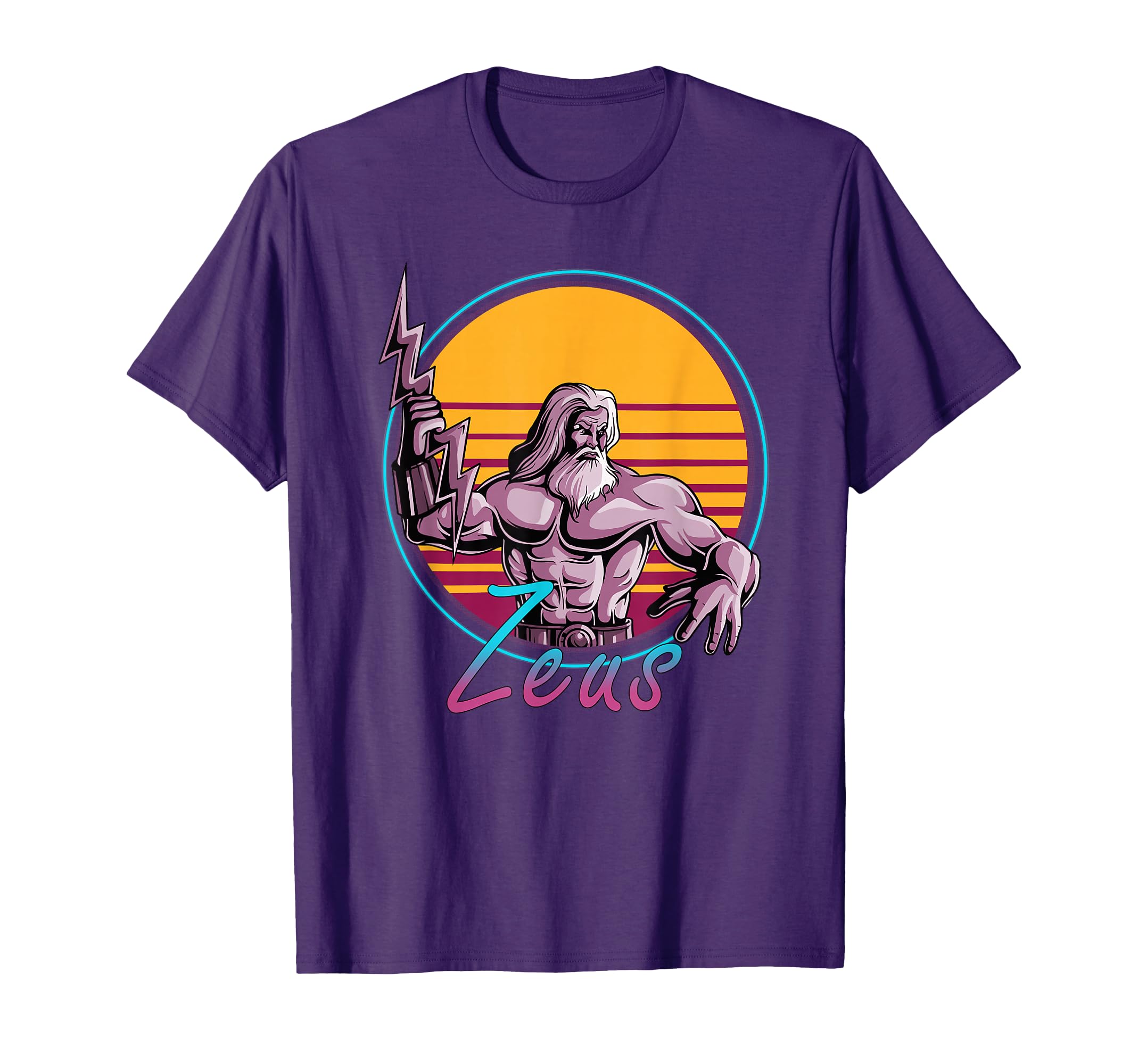 80S Zeus Greek Mythology God Retrowave T-Shirt - Trendy Graphic Men Women - T-Shirt, Sweatshirt, Hoodie