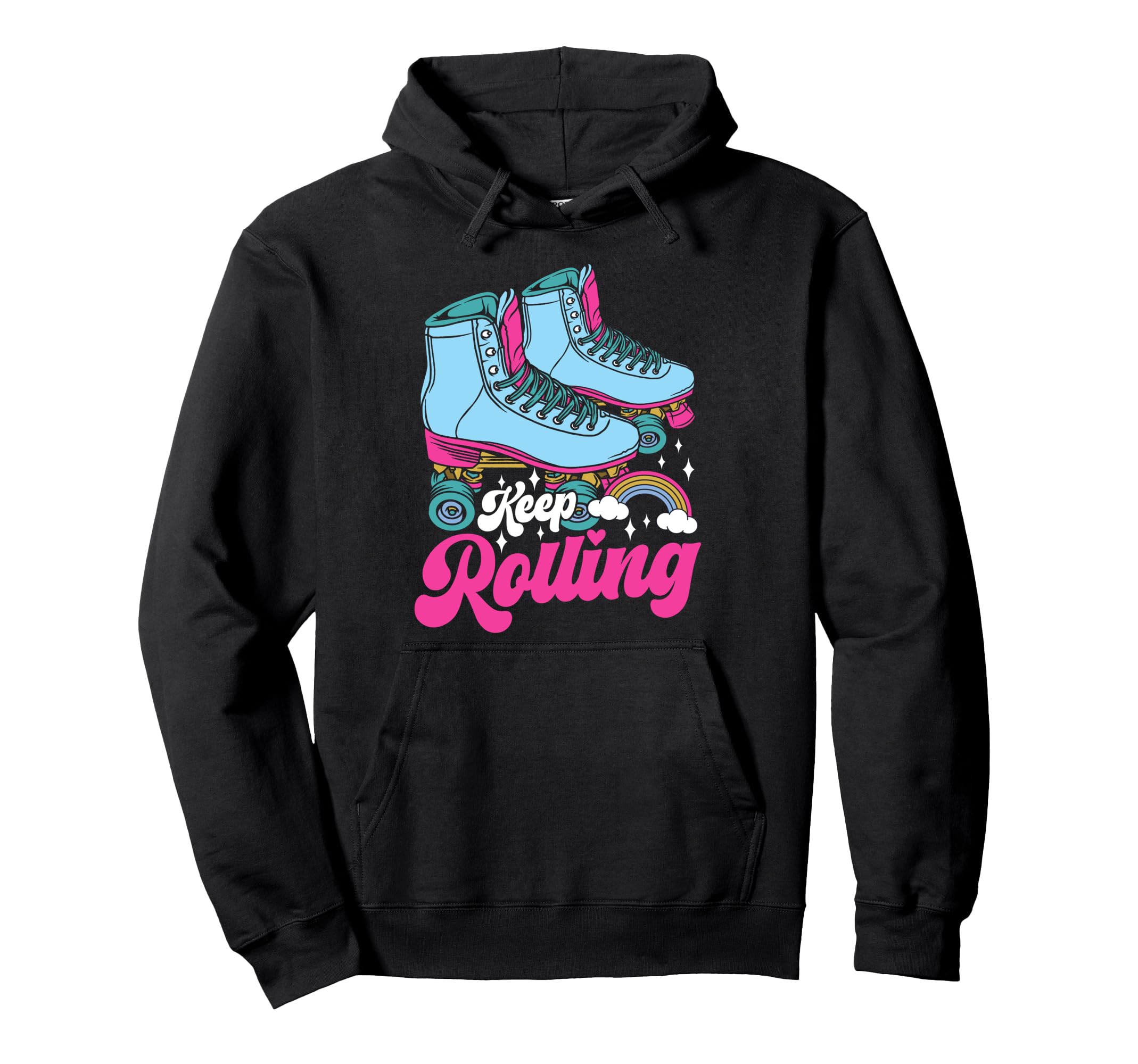 Roller Skating Skate 1970S Keep Rolling Hoodie - Novelty Apparel Unisex - T-Shirt, Sweatshirt, Hoodie