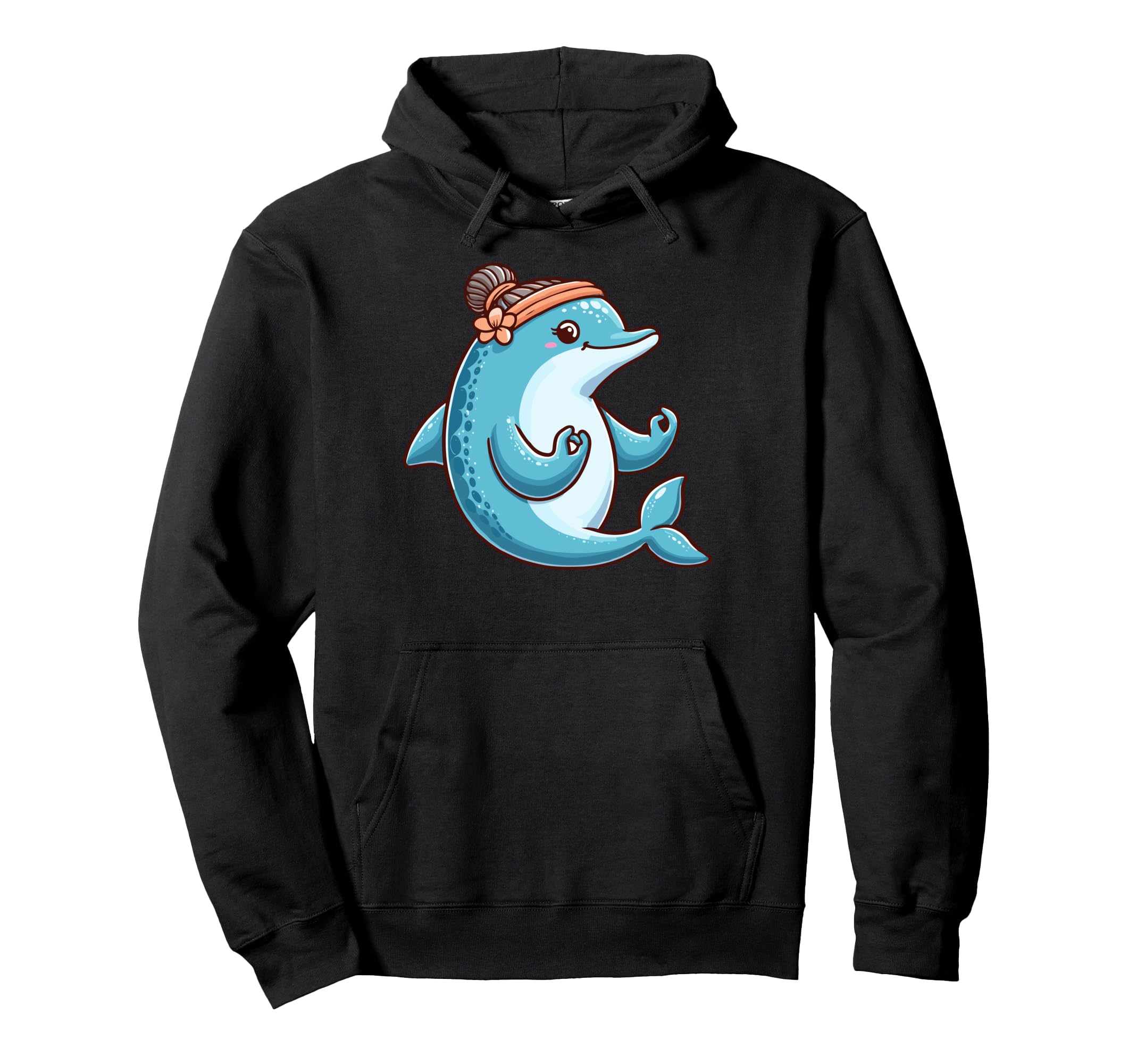 Meditation Dolphin Yoga Pose Hoodie - Casual Everyday Wear Men Women - T-Shirt, Sweatshirt, Hoodie