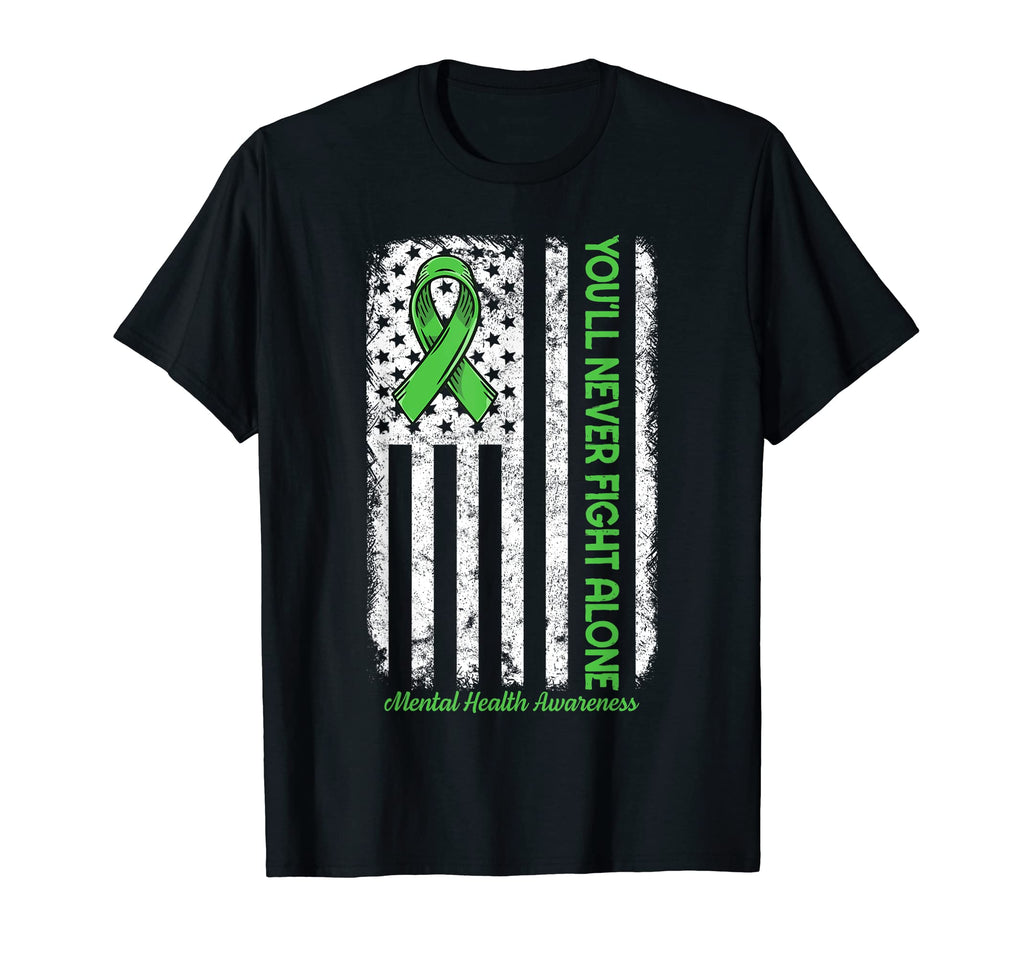 Youll Never Fight Alone Flag Green T-Shirt - Fun Novelty Design Unisex - T-Shirt, Sweatshirt, Hoodie