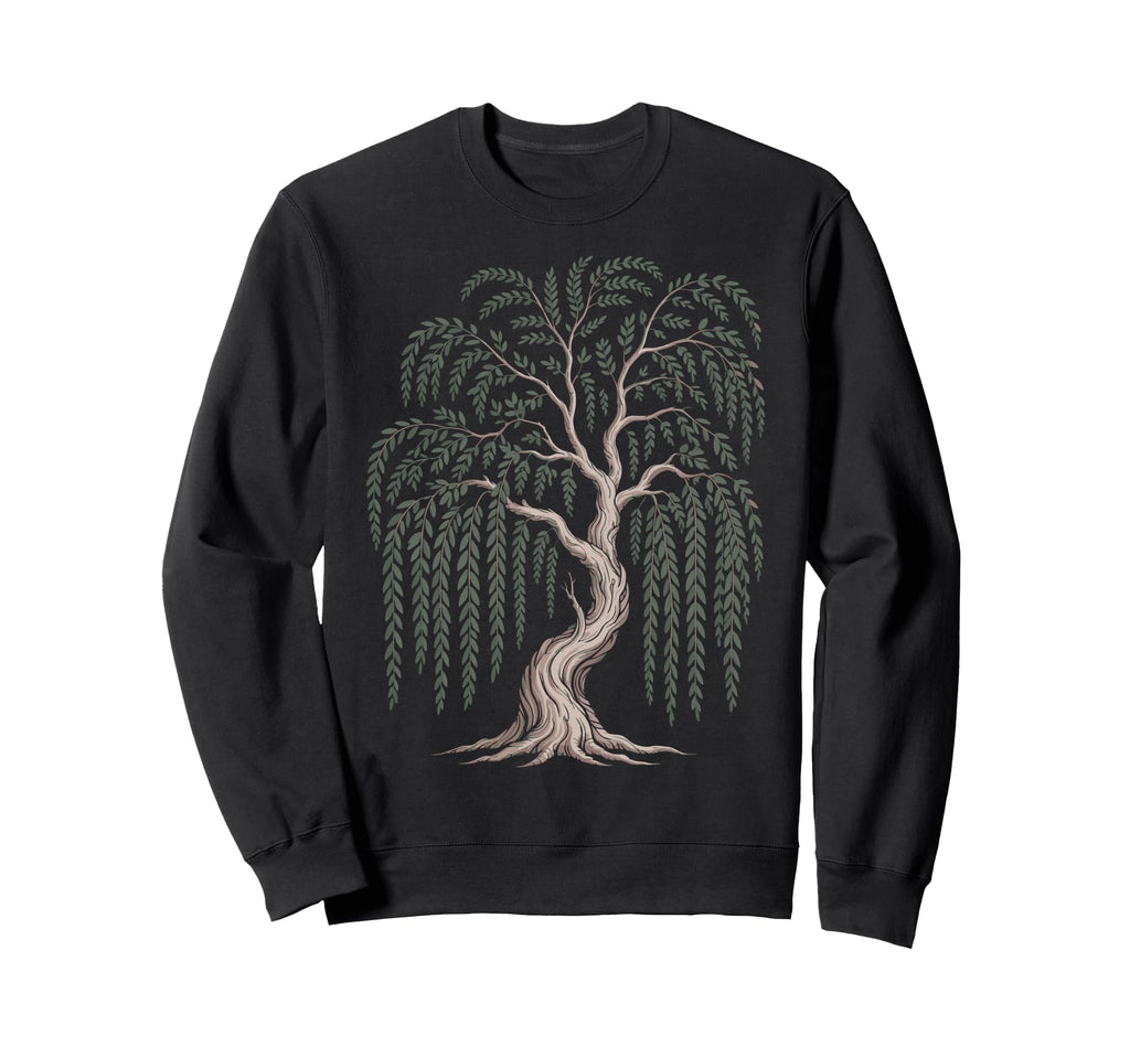 Mindfulness Weeping Willow Tree Sweatshirt - Unique Graphic for Adults - T-Shirt, Sweatshirt, Hoodie