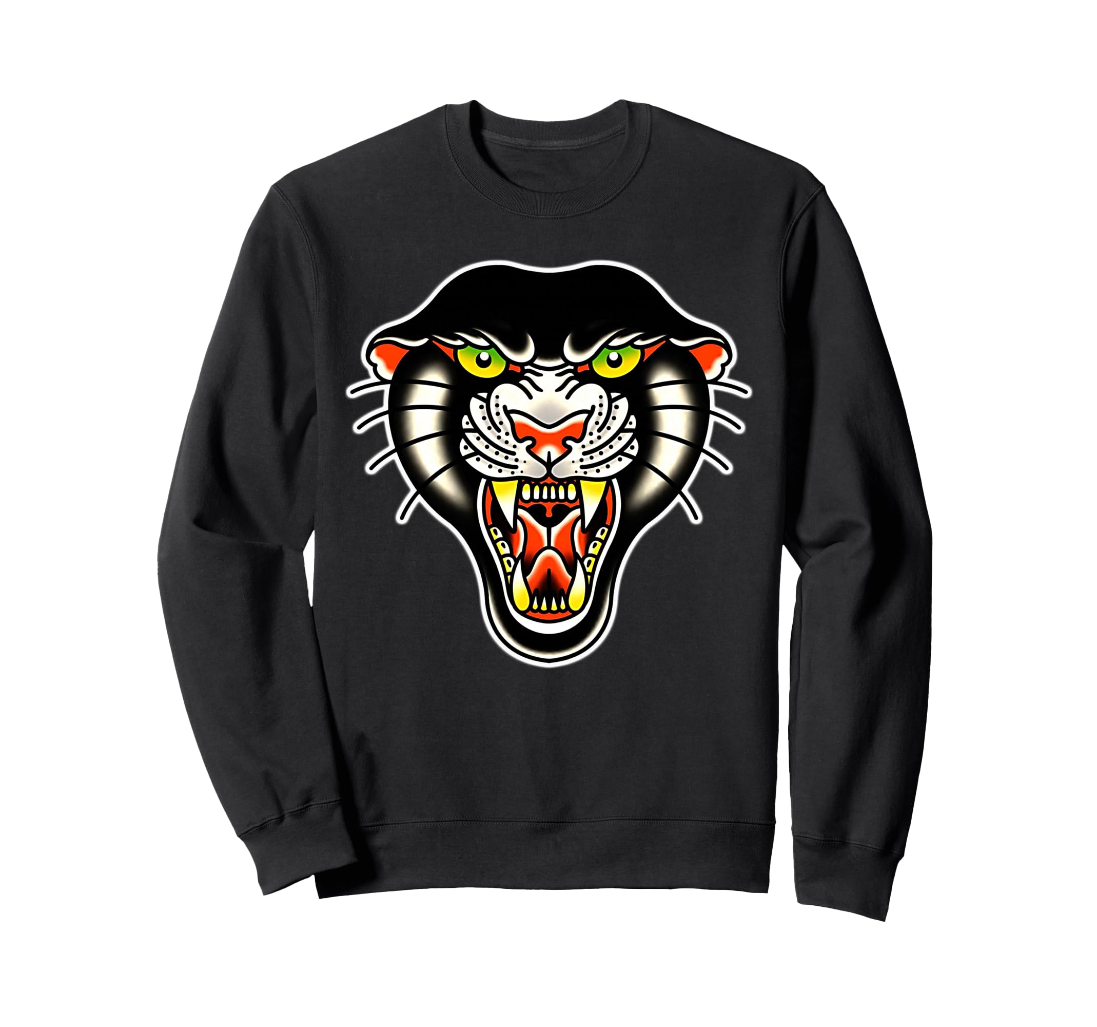 Panther Head Traditional Tattoo Sweatshirt - Streetwear Style for Adults - T-Shirt, Sweatshirt, Hoodie