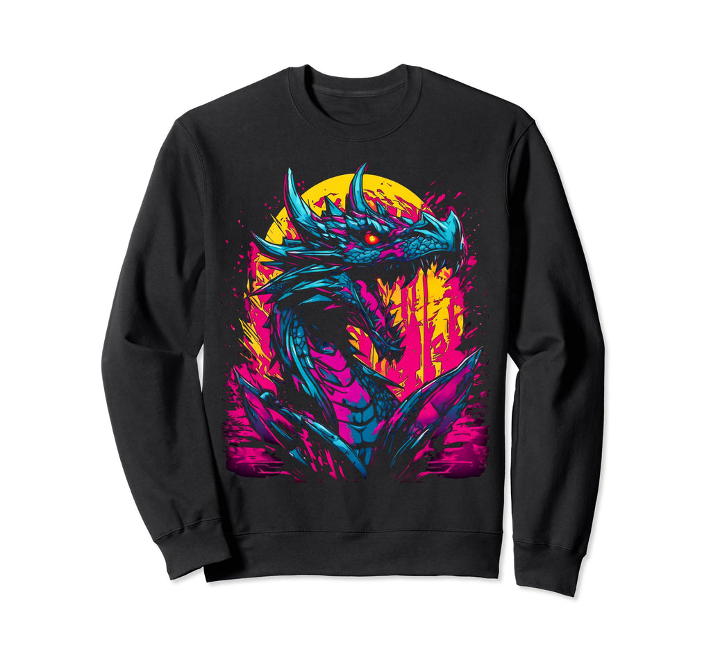 Cyberpunk Dragon Futuristic Sweatshirt - Casual Everyday Wear Men Women - T-Shirt, Sweatshirt, Hoodie