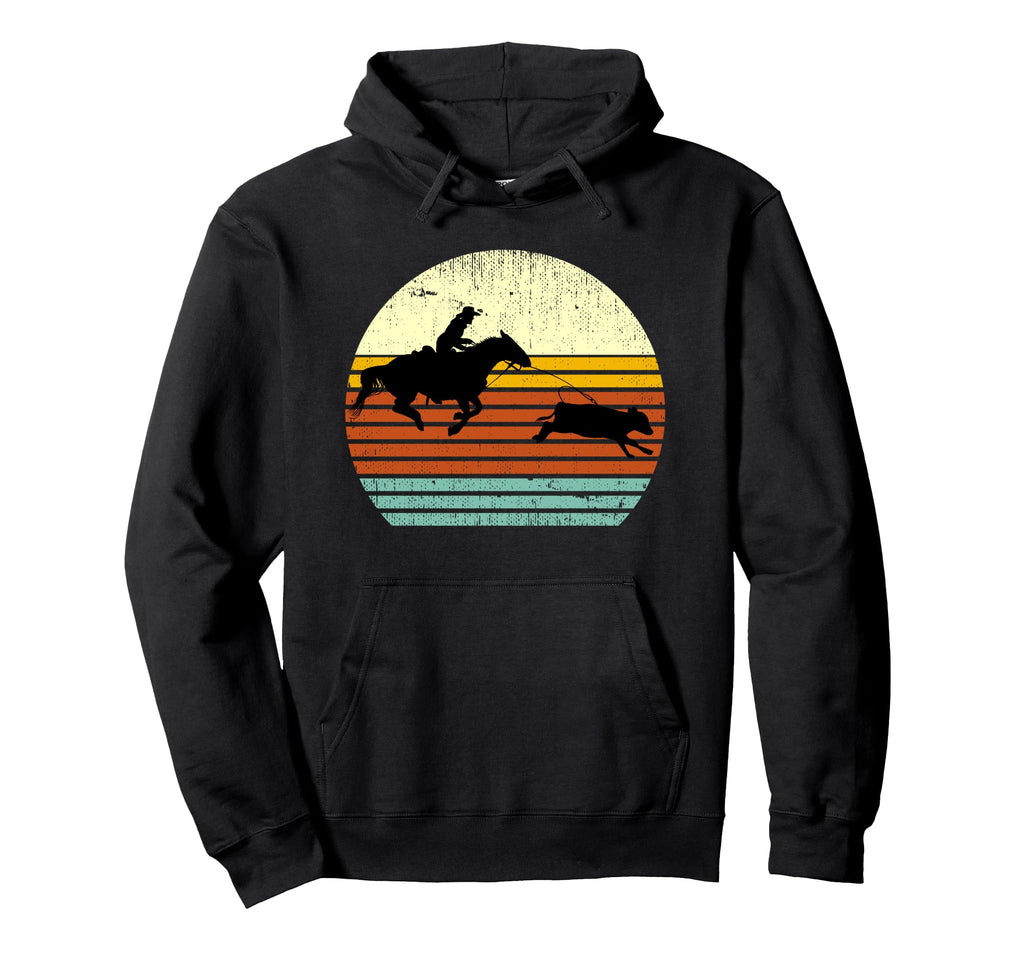 Western Cow Horse Calf Roping Sun Hoodie - Minimalist Print Men Women - T-Shirt, Sweatshirt, Hoodie
