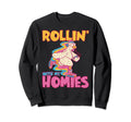 Roller Skating Rollin My Homies Sweatshirt - Fun Novelty Design Men Women - T-Shirt, Sweatshirt, Hoodie