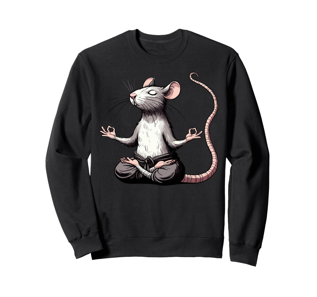 Meditation Rat Mouse Yoga Pose Sweatshirt - Streetwear Style Men Women - T-Shirt, Sweatshirt, Hoodie