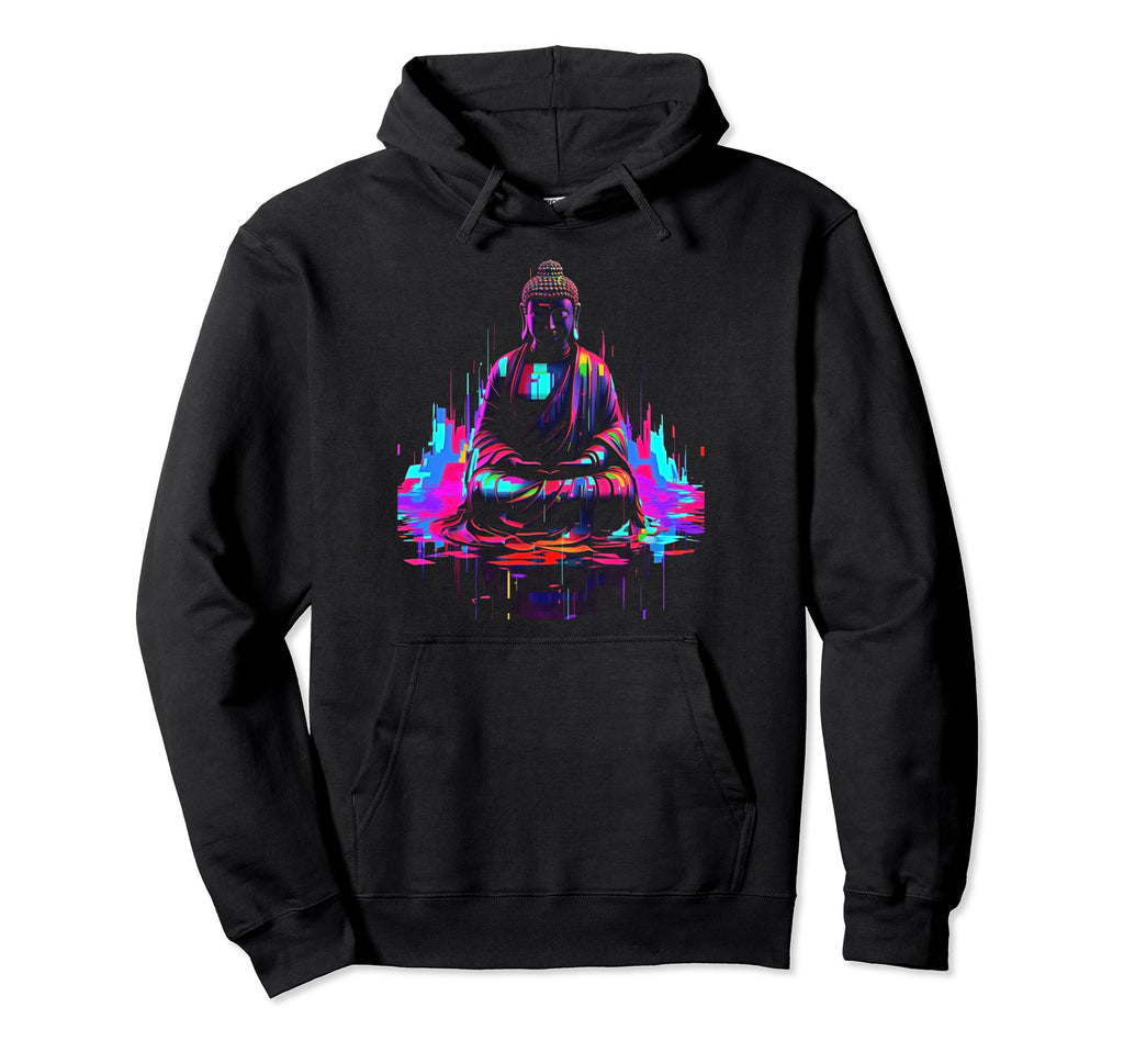 Vaporwave Buddha 80S Synthwave 3 Hoodie - Unique Graphic for Adults - T-Shirt, Sweatshirt, Hoodie