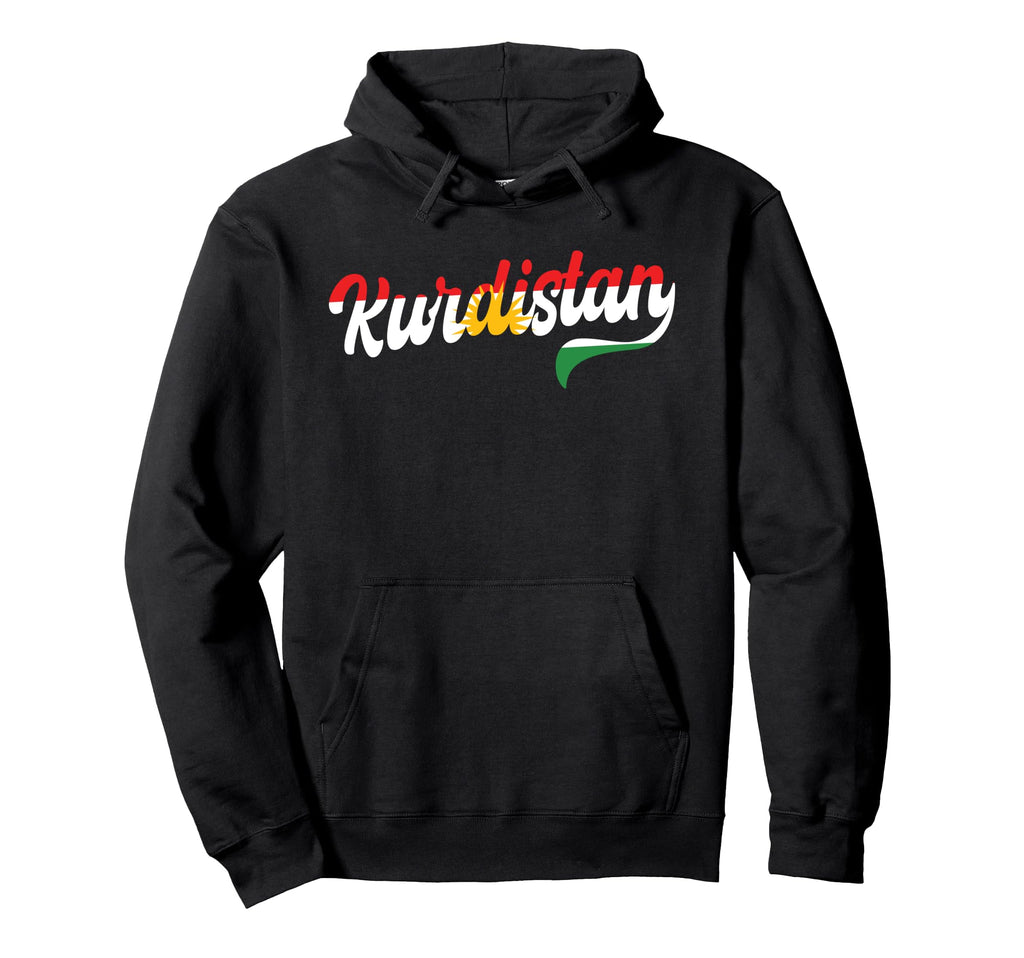 Kurdistan Script Kurdish Flag Hoodie - Minimalist Print Men Women - T-Shirt, Sweatshirt, Hoodie