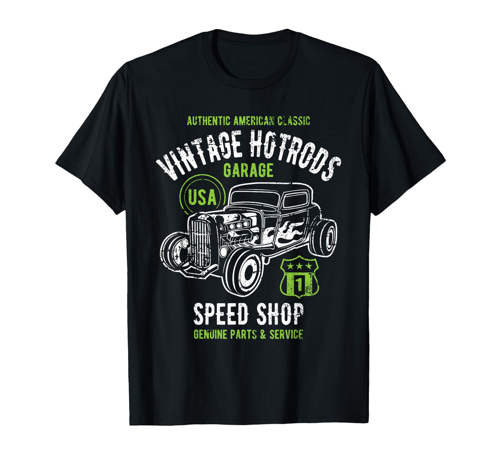 Speed Shop Hotrod Car Distressed T-Shirt - Streetwear Style Men Women - T-Shirt, Sweatshirt, Hoodie