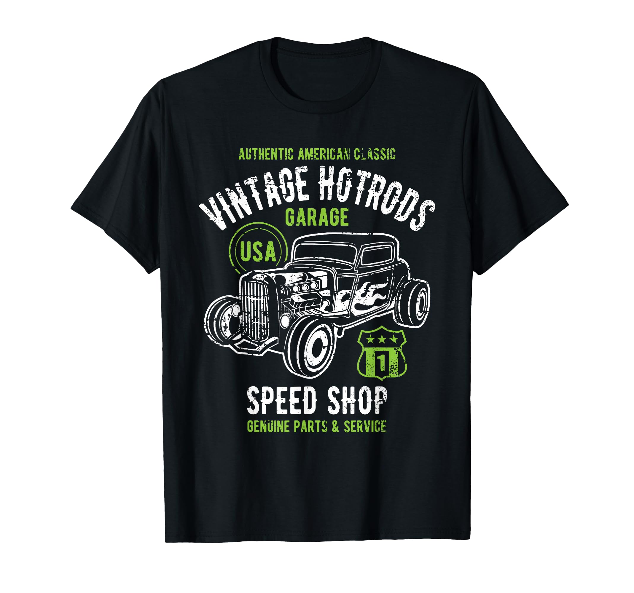 Speed Shop Hotrod Car Distressed T-Shirt - Streetwear Style Men Women - T-Shirt, Sweatshirt, Hoodie