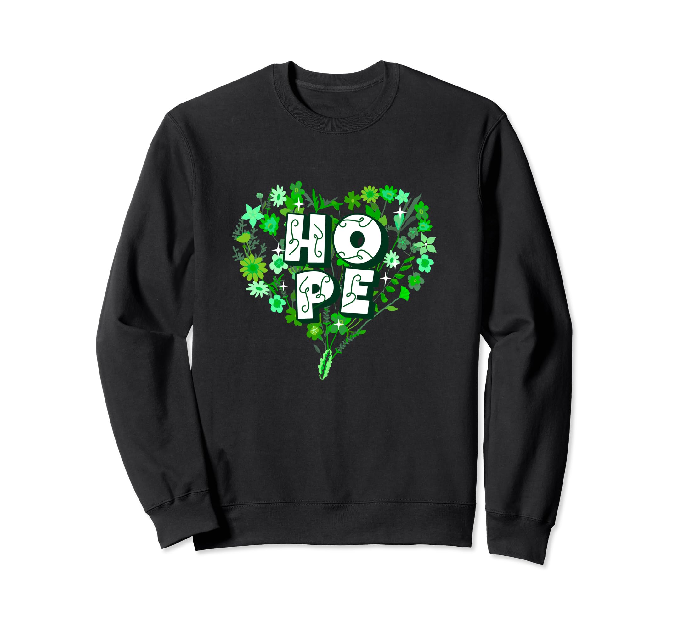 Heart Wildflower Pattern Floral Mental Sweatshirt - Unique Graphic Unisex - T-Shirt, Sweatshirt, Hoodie