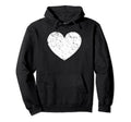 Red Love Heart Distressed Hoodie - Fun Novelty Design for Adults - T-Shirt, Sweatshirt, Hoodie