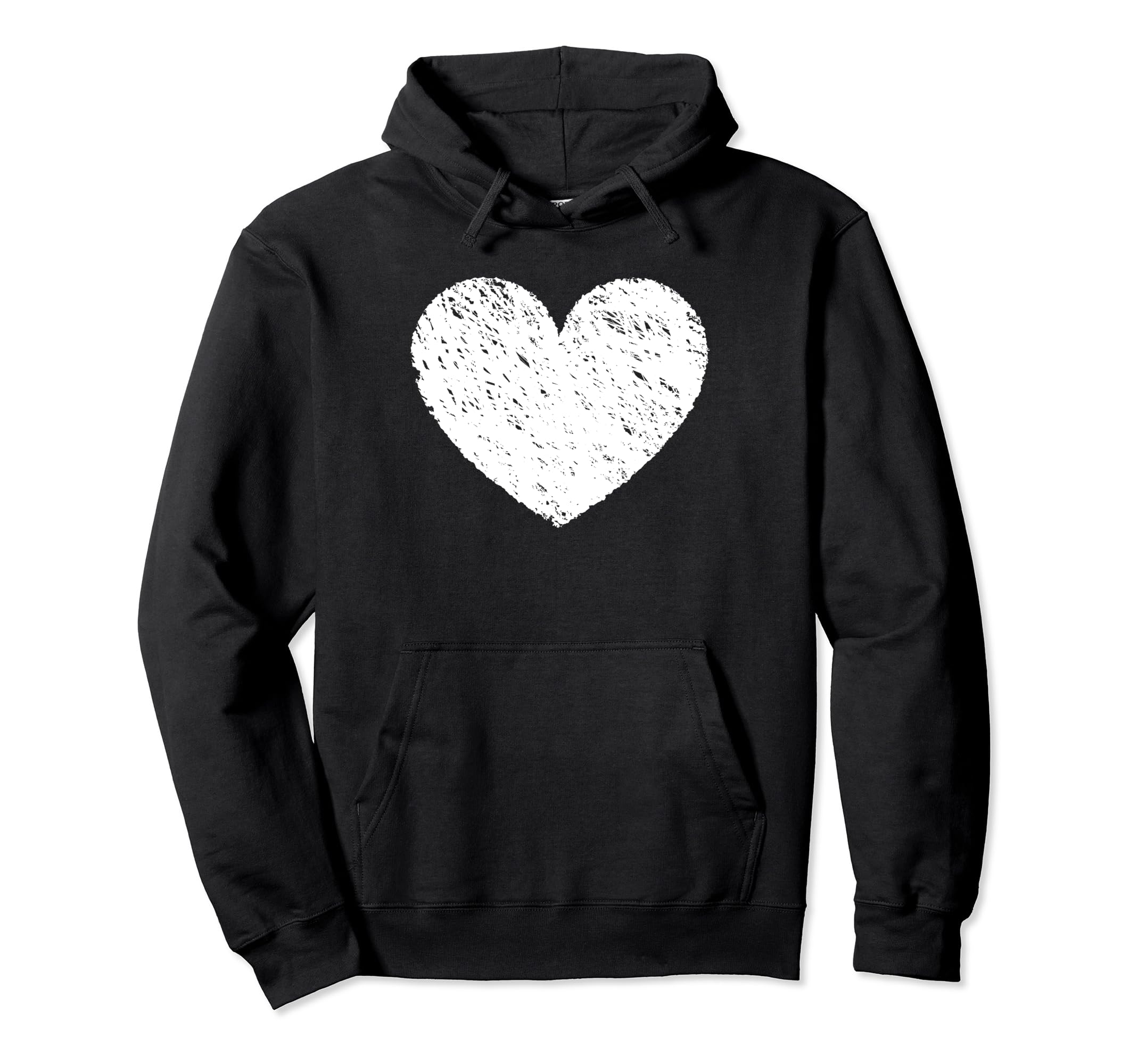 Red Love Heart Distressed Hoodie - Fun Novelty Design for Adults - T-Shirt, Sweatshirt, Hoodie